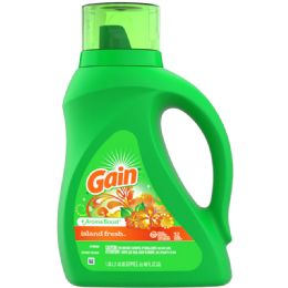 6 Bulk Gain Liquid Detergent 46 Oz / 1.36 L Island Fresh