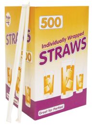 12 Bulk Pride Drinking Straw 500 Ct Individually Wrapped Clear