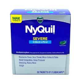 32 Bulk Nyquil Cold & Flu Liquid Cap 2 Ct Severe Multi Symptom