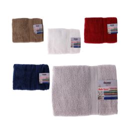 12 Bulk Cotton Bath Towel 30x54" 6 Asst Colors
