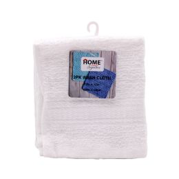 48 Bulk Cotton 2pcs Wash Cloth 12x12" White