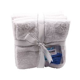 24 Bulk Cotton 10pk Wash Cloth 12"x12" White