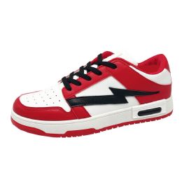 12 Bulk Men's Low Court Sneaker Red&black