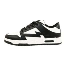 12 Bulk Men's Low Court Sneaker Black&white