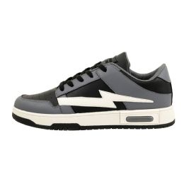 12 Bulk Men's Low Court Sneaker Gray&black