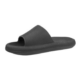 12 Bulk Men's Double Layer Cloud Slide Black