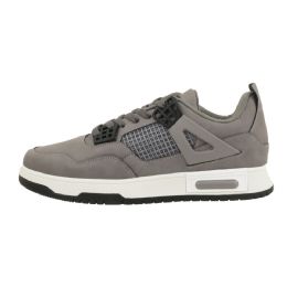 12 Bulk Men's Low Court Sneaker Gray