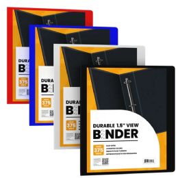 24 Bulk Vinyl View Binder 15"- 3 Rings "O " Ring With 2 Pockets Inside Colors: Assorted