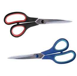 96 Bulk 8.25" Soft Grip Scissor Pointed Blades: 1.5mm finished 1.3-1.35mm 2CR13 stainless steel