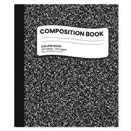 48 Bulk Black Marble Composition Notebook - College-Ruled 7.5 X 9.8 Inches 100 Sheets