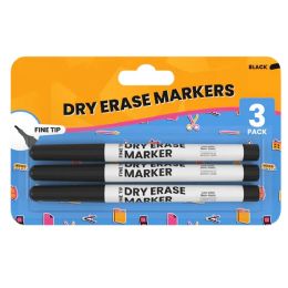 36 Bulk Dry erase markers low odor Fine tip black ink 3 -pack