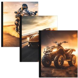 48 Bulk Ultra Hard Cover Notebook, 100 Sheets. Wide Ruled - Cars, Motorcycles