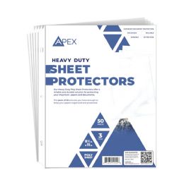 4 Bulk 500Pcs Sheet Protectors 3-Holes Thickness Letter Size Clear Color Boxed