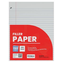 36 Bulk WidE-Ruled Filler Paper - White LoosE-Leaf, Fits Standard 3-Ring Binder, Pack Of 150 Sheets