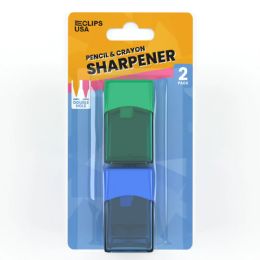 48 Bulk Pencil & Crayon Sharpener Xl. Receptacle 2 Pk. Asst. Colors 2 Pk.