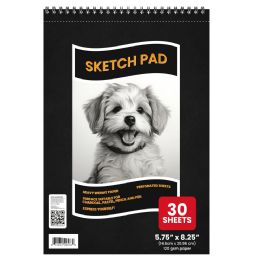 36 Bulk ToP-Spiral Sketch Pad - 5.75 X 8.25 Inches, 120 Gsm HeavY-Tooth Paper, 30 Sheets