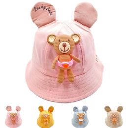 12 Bulk Baby Kid's Sun Hat Set - Cute Ear & Bear Decor