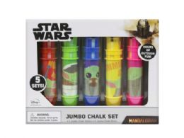 24 Bulk Star Wars Mandalorian Baby Yoda 5 Piece Jumbo Chalk Sticks With Holders