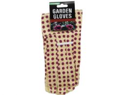 60 Bulk Assorted Color Polka Dot Adult Garden Gloves With Raised Gri