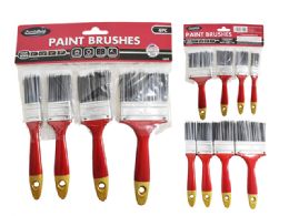 96 Bulk 4 Piece Paint Brushes With Wooden Handle