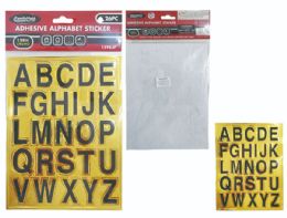 144 Bulk 1.58"h Vinyl Adhesive Alphabet Stickers In Black And Gold