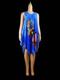 96 Bulk Womens Long Colorful Silhouette Pattern Dress