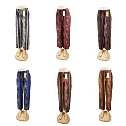 96 Bulk Womens Tie Front Patterned Pants
