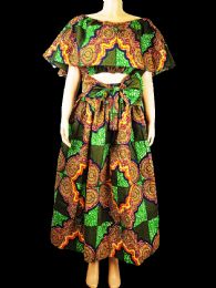 48 Bulk Women's Dashiki Two Piece Bow Set