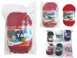 96 Bulk 100g Xl Natural And Synthetic Fiber Yarn In 6 Assorted Colors