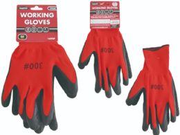 144 Bulk 2-Piece Working Gloves In Black And Red