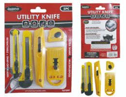 96 Bulk 5-Piece Utility Knife Set In Black And Yellow