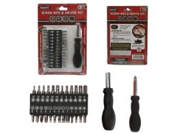 96 Bulk 26-Piece Screw Bits & Driver Set In Black
