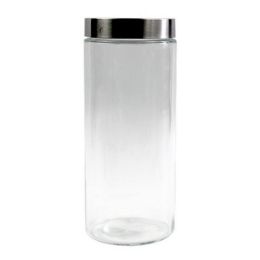 12 Bulk 1pc Round Glass Canister With Lid,2l