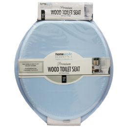 6 Bulk 17in Blue Wood Toilet Seat