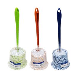 24 Bulk Printed Toilet Brush W Holder