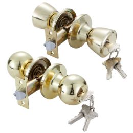 12 Bulk Gold Twist Latch Door Lock W/key Asst