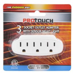 48 Bulk 03 Outlets Adapter W/sensor Light