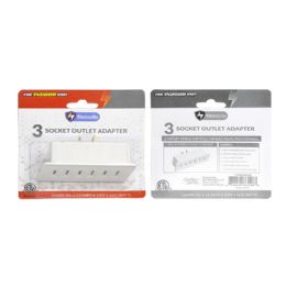 24 Bulk 3 Outlet Adapter Wall Tap