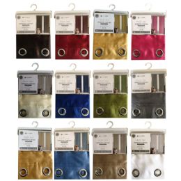 24 Bulk Faux Silk Window Curtain In 8 Grommets