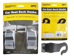 24 Bulk 2-Piece Car Seat Back Hooks In Black