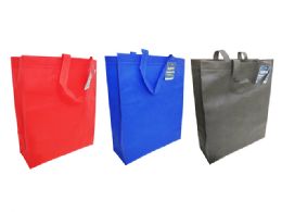 144 Bulk Foldable Insulated Shopping Bag In Blue, Red, And Black