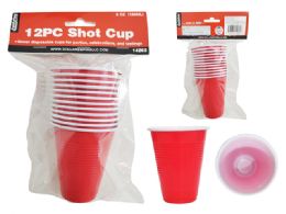 72 Bulk 12-Piece Shot Cup Set In Red