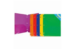 48 Bulk 2-Pocket Poly Portfolio 3 Hole Translucent Colors