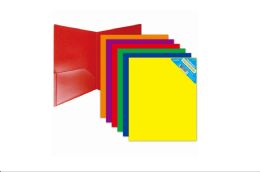 48 Bulk 2-Pockets Poly Portfolio Assorted Colors