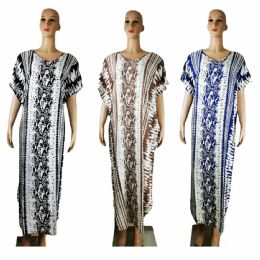 72 Bulk Women's Long Short Sleeve Patterned Dress