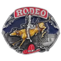 36 Bulk Multicolor Bull Riding Rodeo Belt Buckle