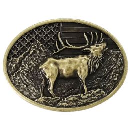 36 Bulk Elk Buckle with American Flag Design