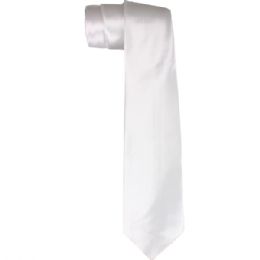 36 Bulk Plain White Slim Tie