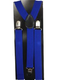 36 Bulk Royal Blue Kid Suspenders