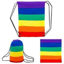 12 Bulk Rainbow Drawstring Bag